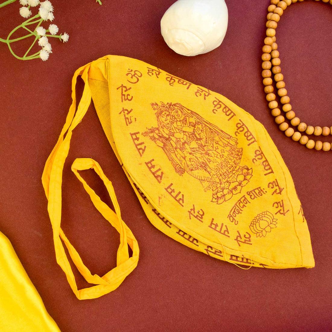 100% Cotton Hare Ram Hare Krishna Printed Jap Mala Jholi Bag (Assorted)