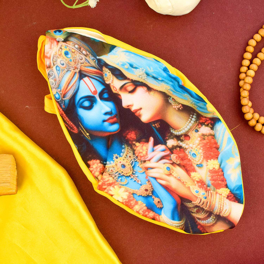 100% Cotton Radha Krishna Photo Jap Mala Bag  (Assorted)