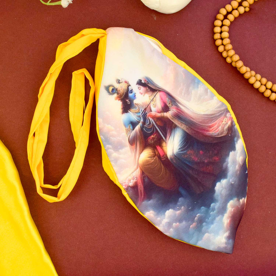100% Cotton Radha Krishna Photo Jap Mala Bag  (Assorted)