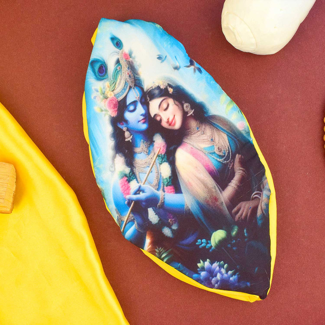 100% Cotton Radha Krishna Photo Jap Mala Bag  (Assorted)