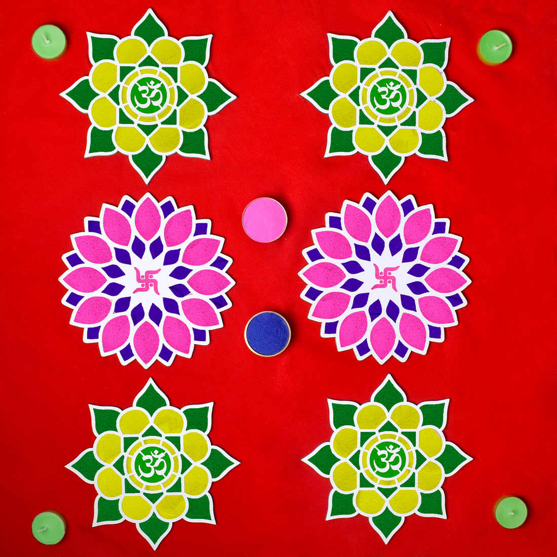 8-Inch Rangoli Stencils: DIY Decor for Navratri, Pongal, Pooja Mandir