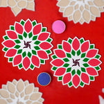 8-Inch Rangoli Stencils: Reusable Templates for DIY Decor Crafting on Floors Set of 6