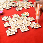 8-Inch Rangoli Stencils: Reusable Templates for DIY Decor Crafting on Floors Set of 6