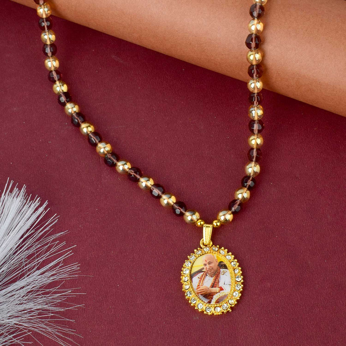 Jai Guruji Swaroop Mala – Golden & Coloured Beads (Assorted)