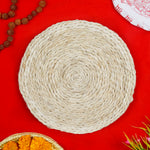 Auspicious Banana Stem Fiber Asan for Sacred Statues in the Mandir (10 Inch)