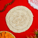 Auspicious Banana Stem Fiber Asan for Sacred Statues in the Mandir (8 Inch)