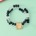 Guruji Swaroop Bracelet – Clear & Black Beads