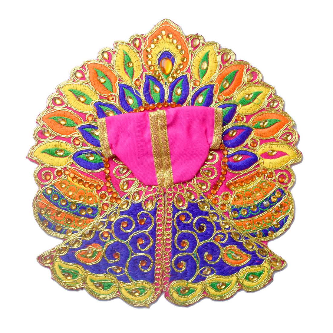 Colourful Matka & Leaf Embroidered Laddu Gopal Dress (Assorted)