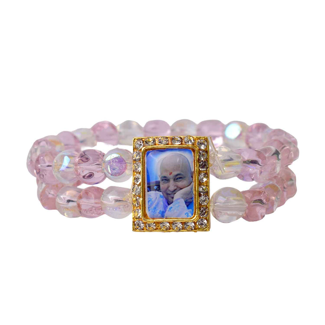 Guruji Bracelet White Beads (Assorted) – Pink & White