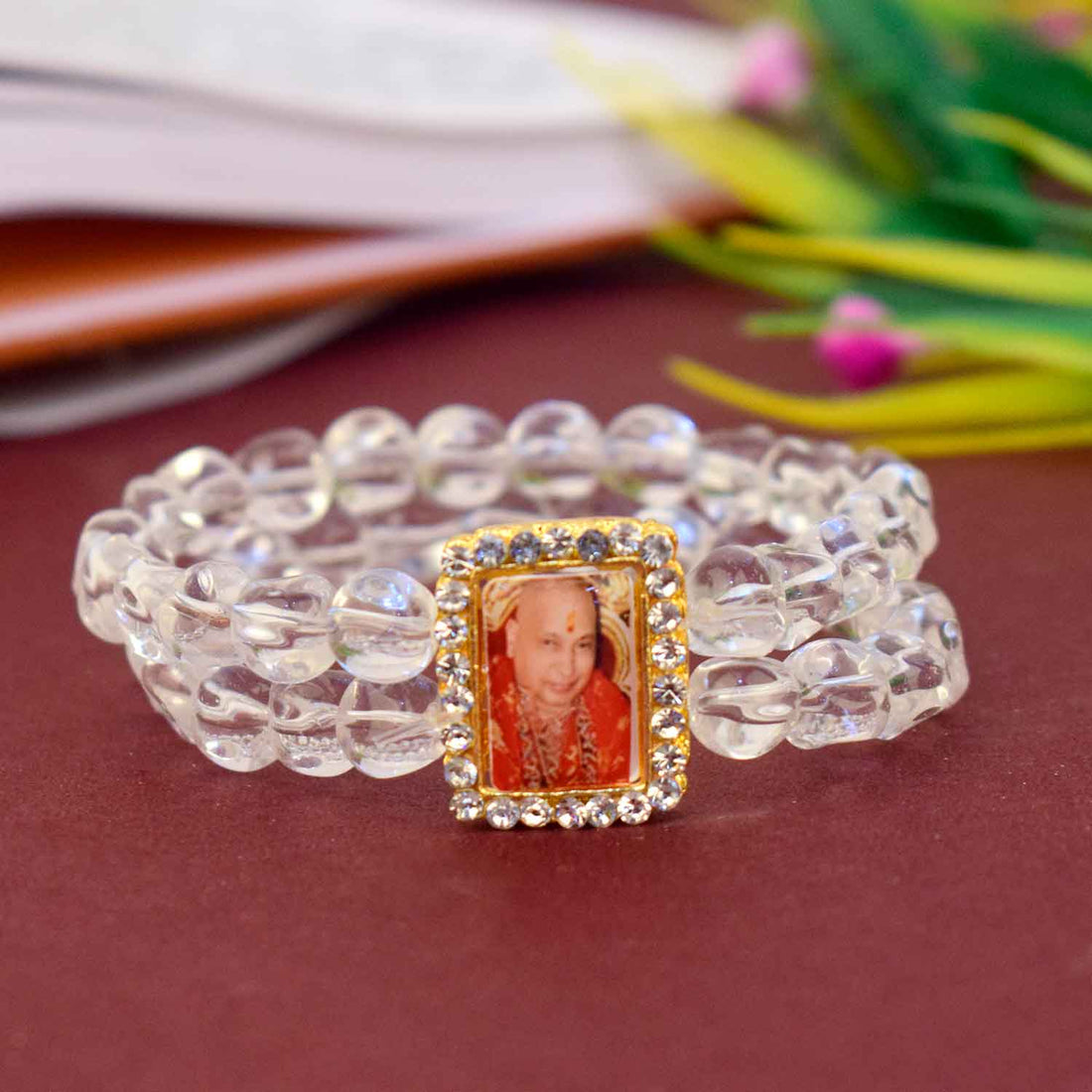 Guruji Bracelet White Beads (Assorted) – Pink & White