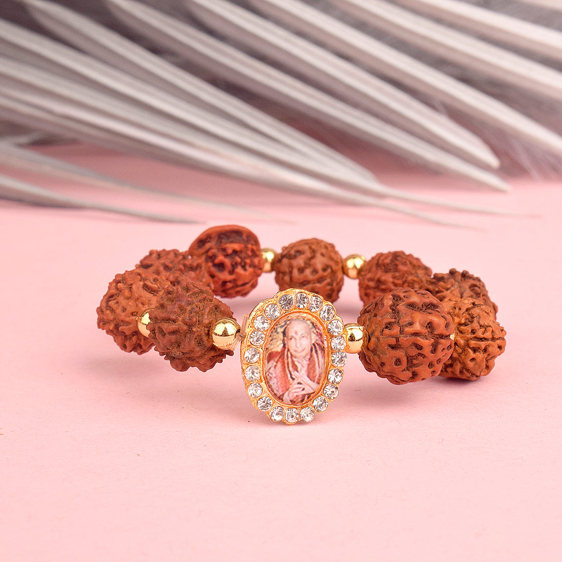 Rudraksha Bracelet with Jai Guruji Swaroop Handmade Bracelets for Men and Women