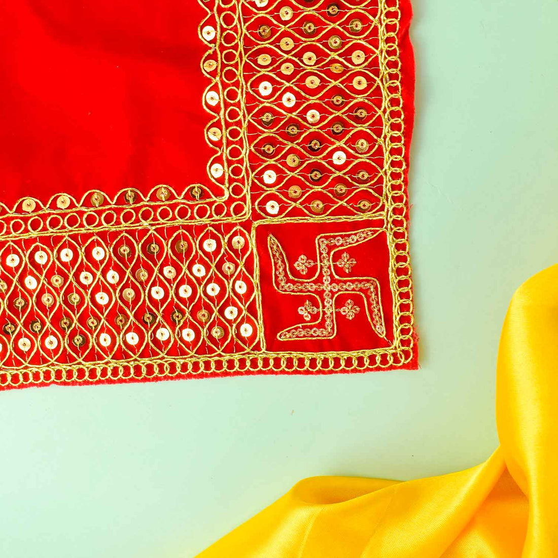 Swastik Design Aasan 16x16 Inch (Small) – Pack of 4