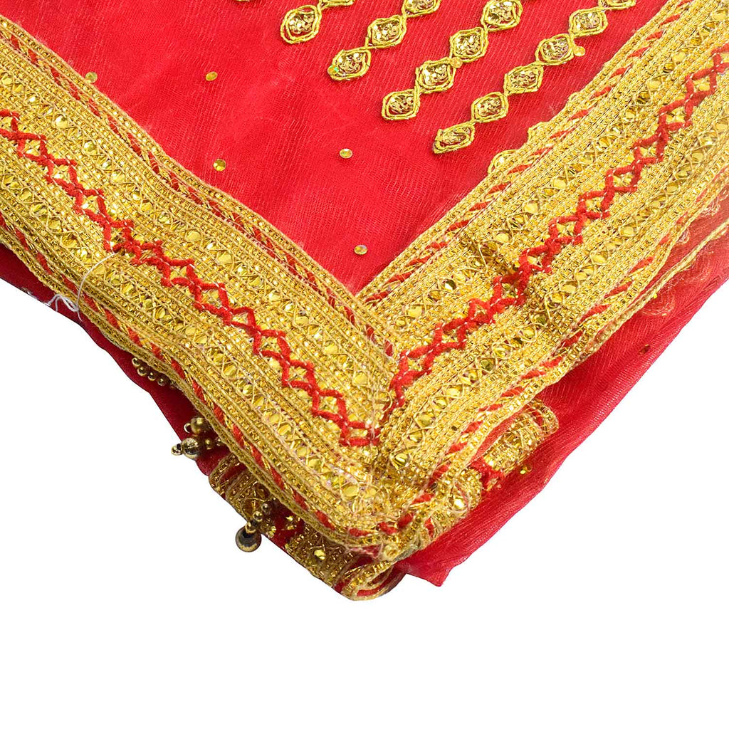 Enhance your puja ceremonies with this exquisite Pink Chunri featuring intricate golden embroidery. Measuring 188 cm (74 inches) in length and 108 cm (43 inches) in height, this elegant cloth is ideal for Devi puja, temple offerings, and altar decorations.

🛍️ Shop now at Satvik Store for authentic spiritual and religious products. 🌸🙏