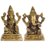 3.4 Inch Sacred Brass Laxmi Ganesh Idol