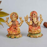 2.5 Inch Exquisite Brass Lakshmi Ganesha Idol