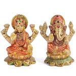 2.5 Inch Exquisite Brass Lakshmi Ganesha Idol