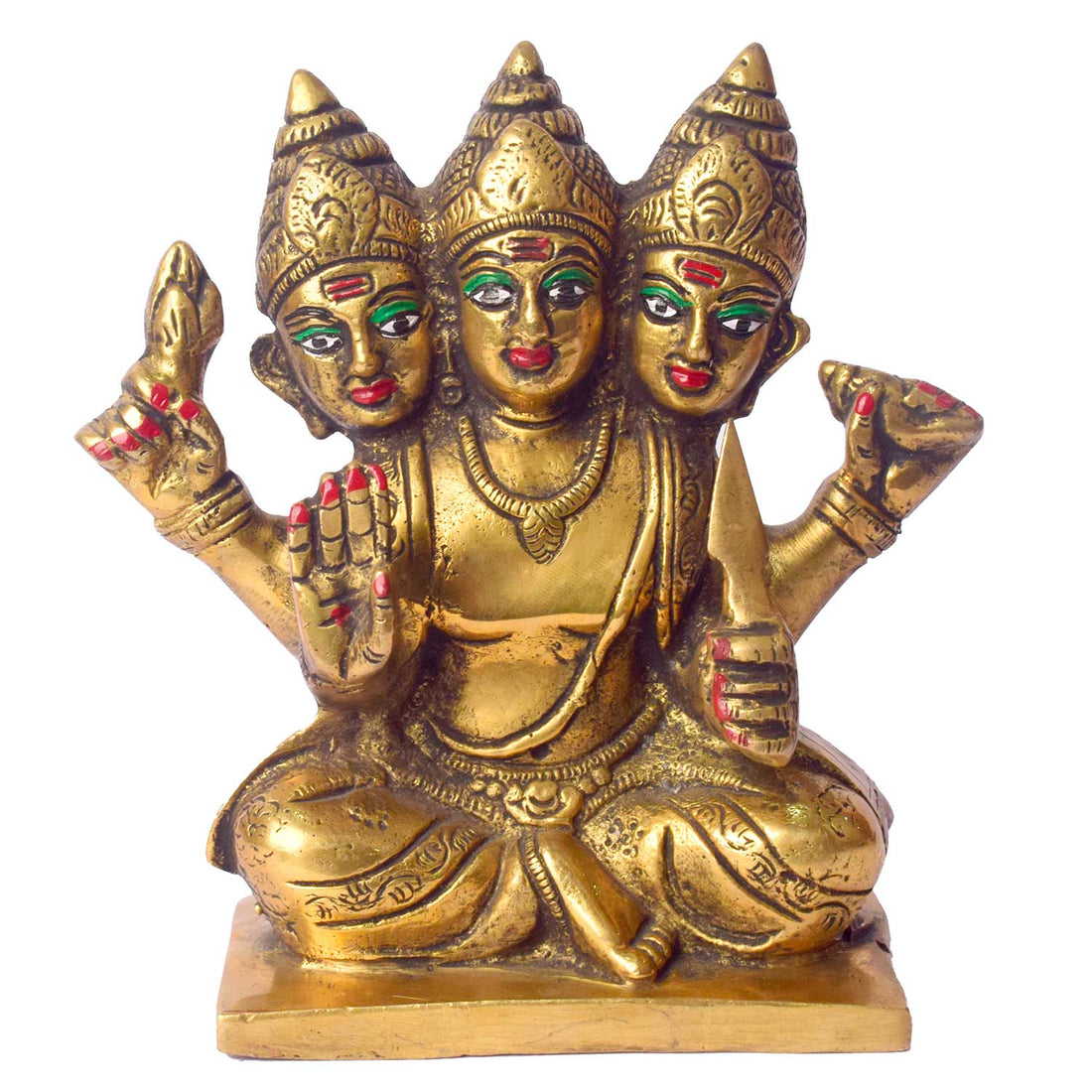 5.9 Inch Exquisite 6 Mukh Kartikey Brass Idol