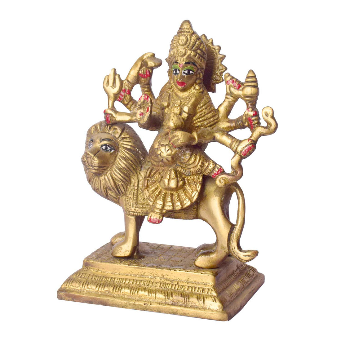 6.1 Inch Elegant Brass Sherawali Mata Idol