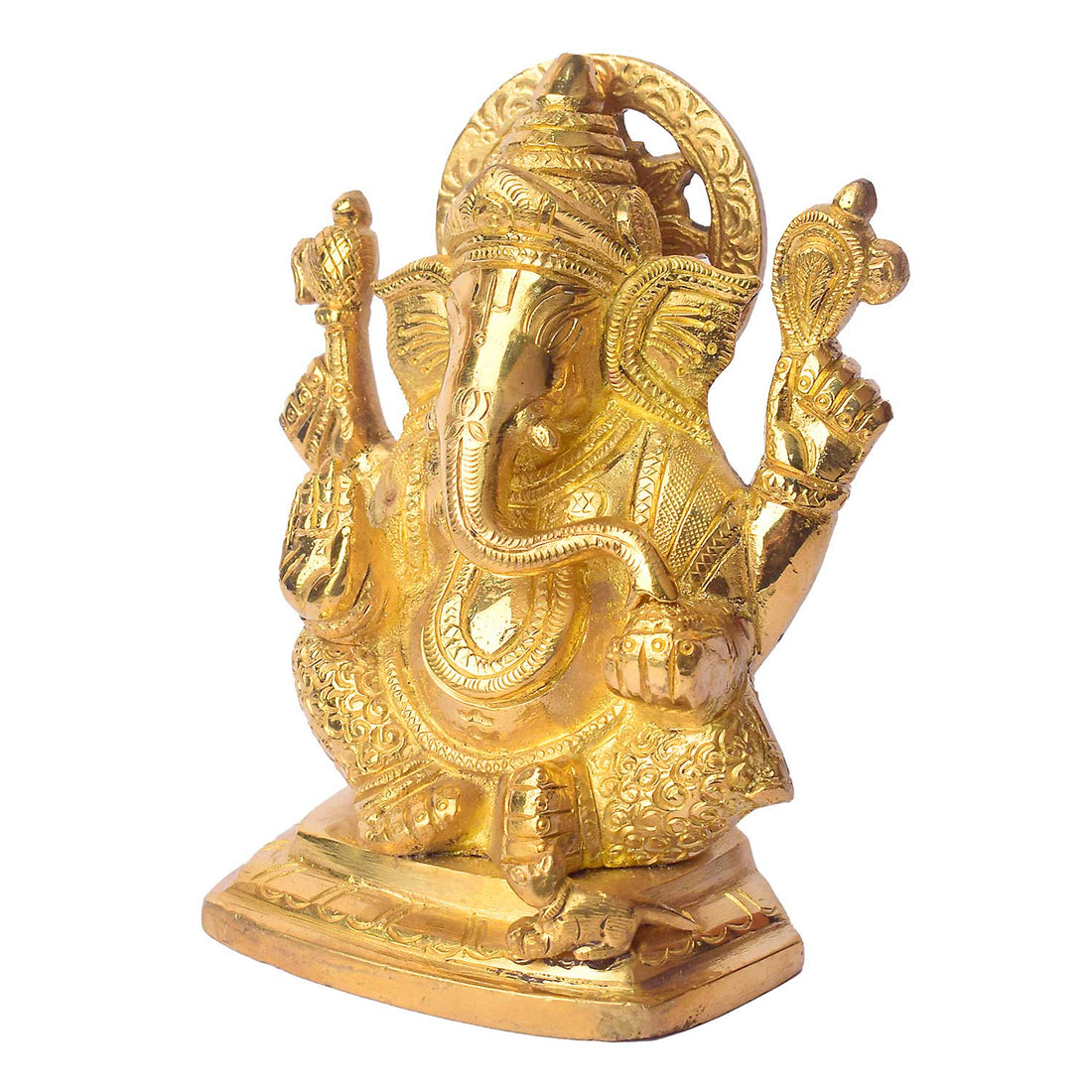 5.4 Inch Pure Brass Lord Ganesha Idol for Home Temple