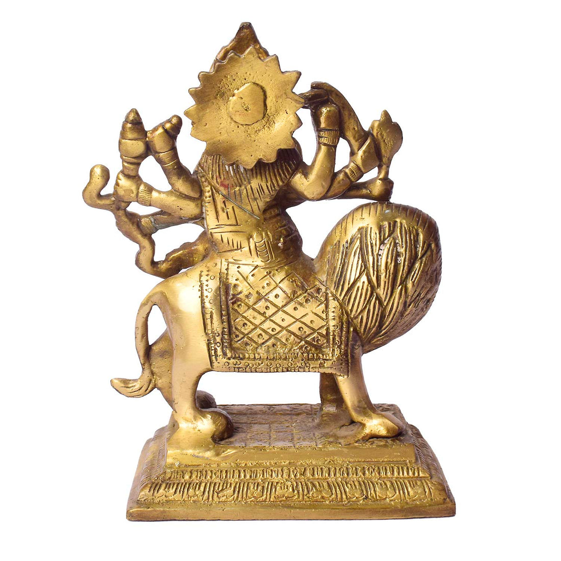 6.1 Inch Elegant Brass Sherawali Mata Idol