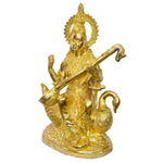 29 Inch Goddess Saraswati Brass Murti – Divine Goddess of Wisdom & Arts