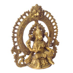 8.7 Inch Exquisite Pure Brass Goddess Lakshmi with Prabhaval Idol