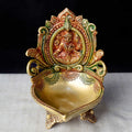 7.1 Inch Handcrafted Kamakshi Diya – Traditional Brass Oil Lamp for Diwali, Pooja, and Spiritual Home Decor Featuring Goddess Kamakshi. No.1 Brass Idol Store www.satvikstore.in 