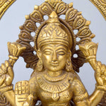 8.7 Inch Exquisite Pure Brass Goddess Lakshmi with Prabhaval Idol