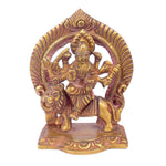 3.3 Inch Graceful Sherawali Mata in a Golden Frame