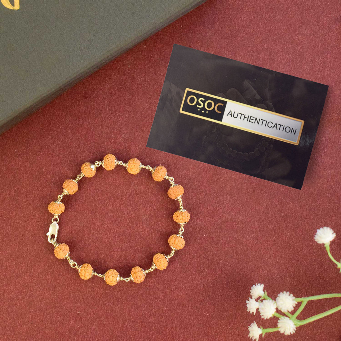 925 Silver Hallmarked 5 Mukhi Rudraksha Bracelet