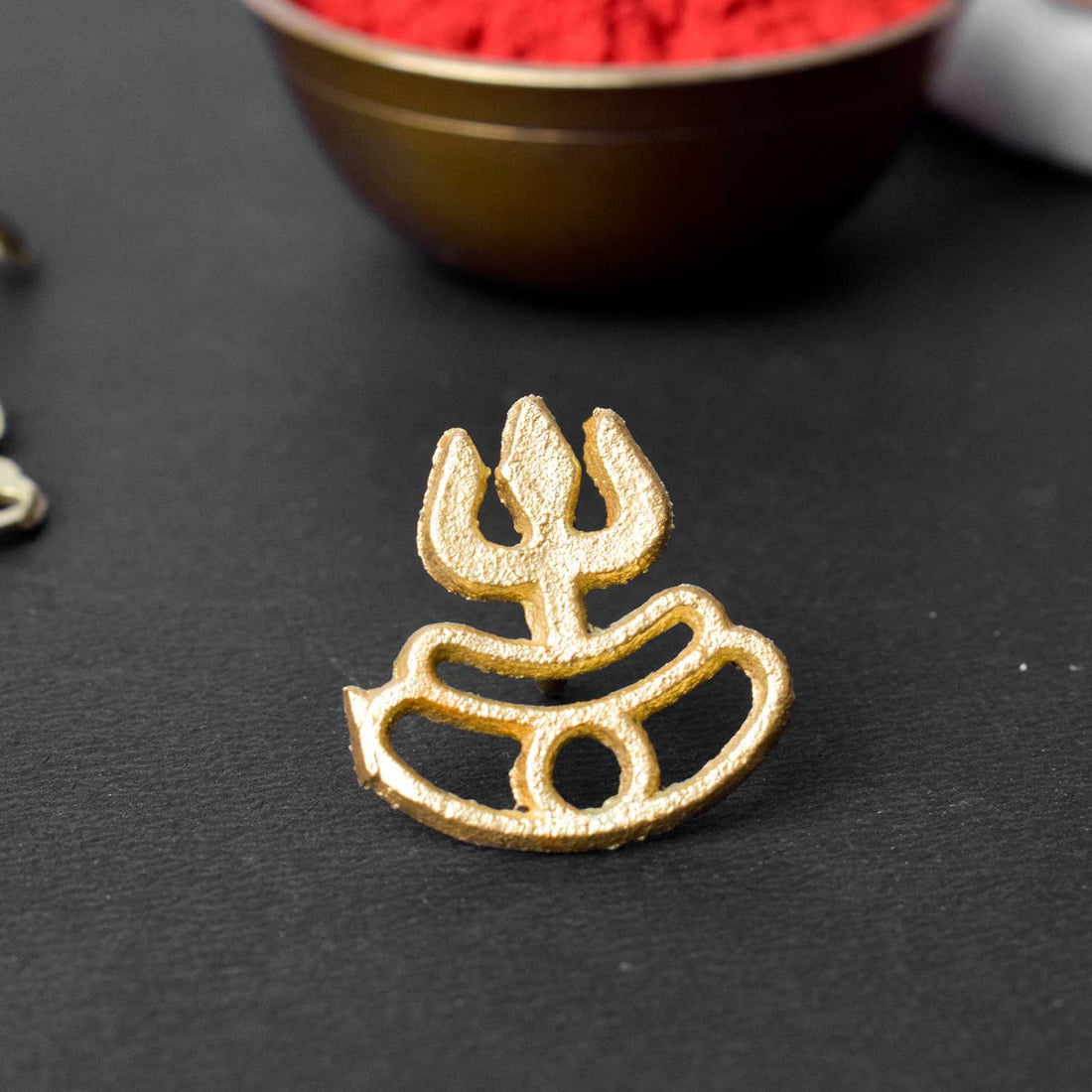 Trishul With Tripund Tilak Stamp Deity Ornament