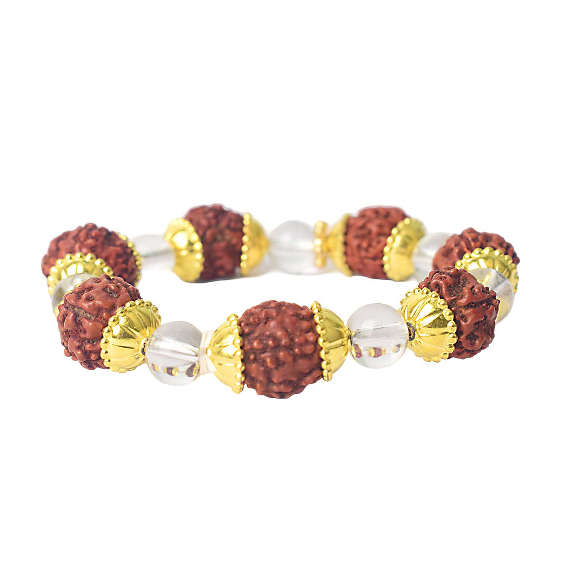 Rudraksha Bracelet with Natural Dark Brown Beads for Spiritual Balance