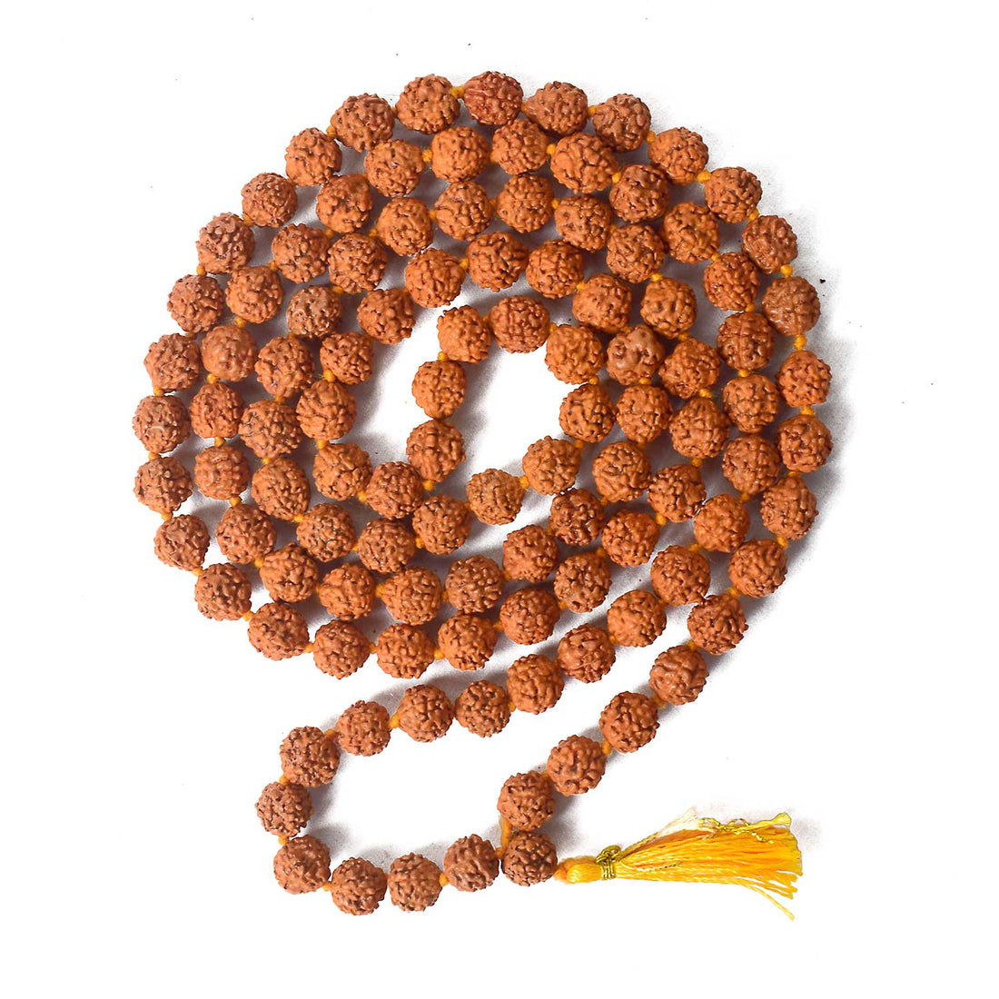 5 Mukhi Rudraksha Mala  Natural Brown 8mm Beads for Meditation