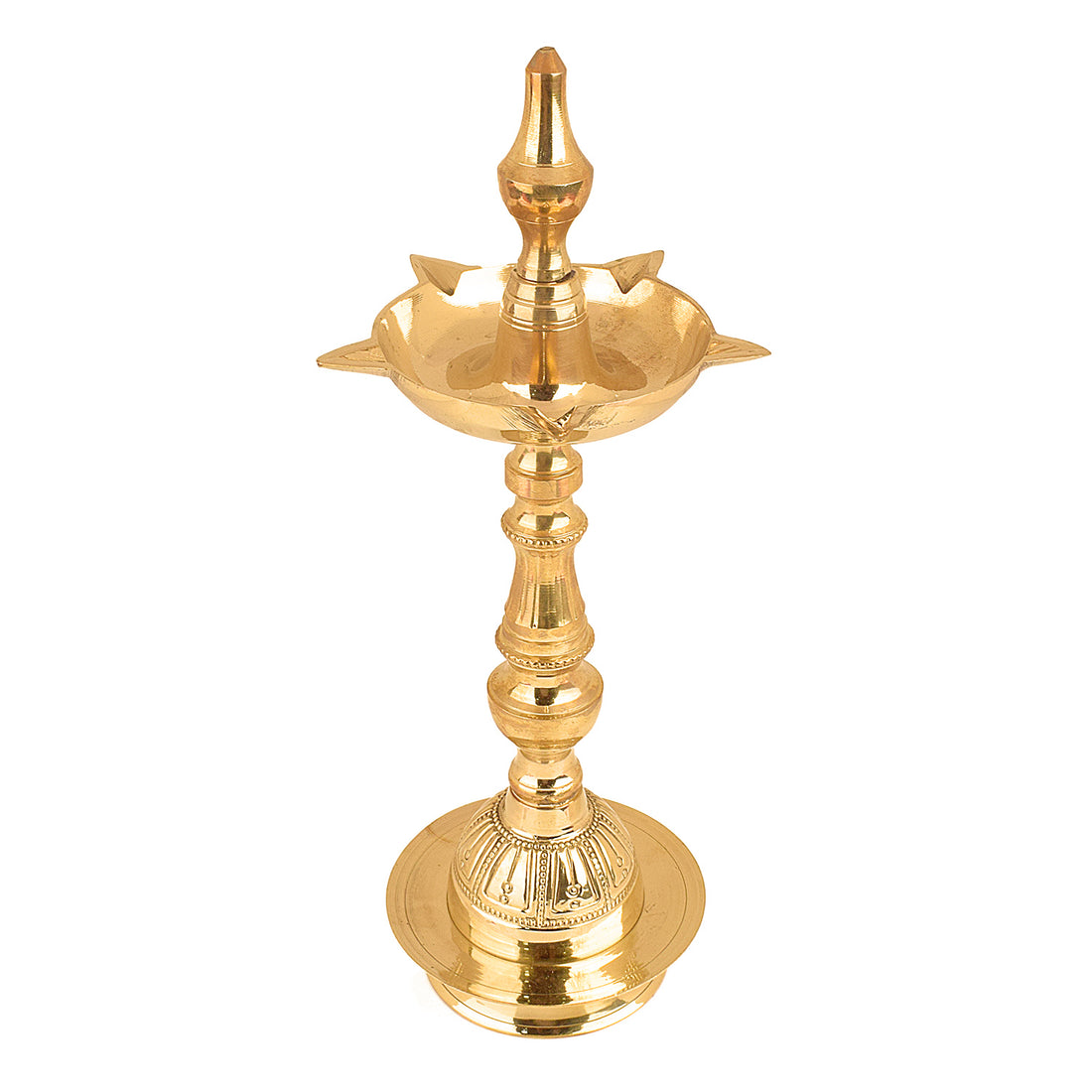 12-13 Inch Embossed Brass Kalash Kerala Samai Diya