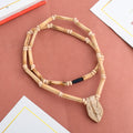 Tulsi Flat Mala with handcrafted flat Tulsi beads and a Radha pendant, ideal for devotional wear and spiritual practices. India’s Premium Jap Mala Store- www.satvikstore.in

