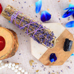 WHITE SAGE WITH LAVENDERS & BLACK TOURMALINE CRYSTAL HEALING SMUDGES