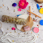 MAXICAN INCENSE SAGE WITH ROSE QUARTZ CRYSTAL HEALING SMUDGE