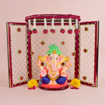 Incredible Deity Idol Background Phool Bangla (Red) - Large (15 INCH)