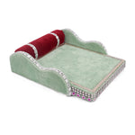 Laddu Gopal's Throne of Elegance: Velvet Bed Medium