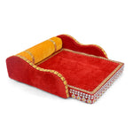 Laddu Gopal's Throne of Elegance: Velvet Bed Medium