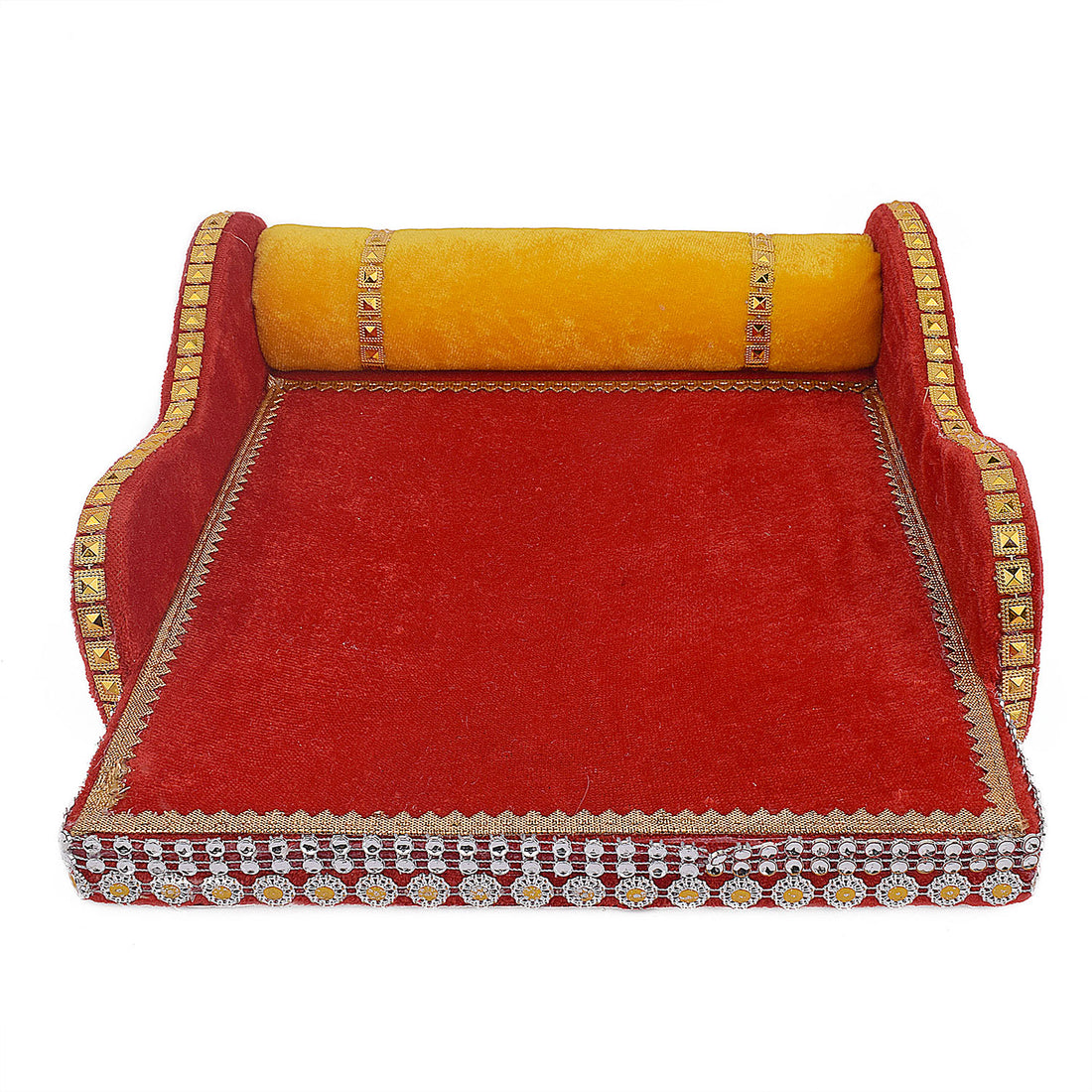 Velvet Treasures: Laddu Gopal's Cherished Bed Small