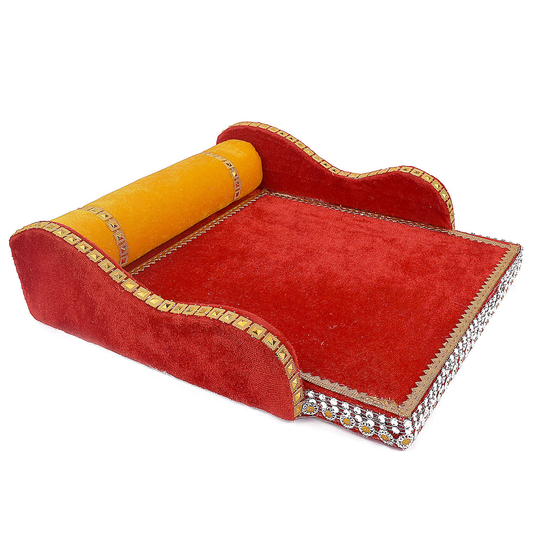Velvet Treasures: Laddu Gopal's Cherished Bed Small
