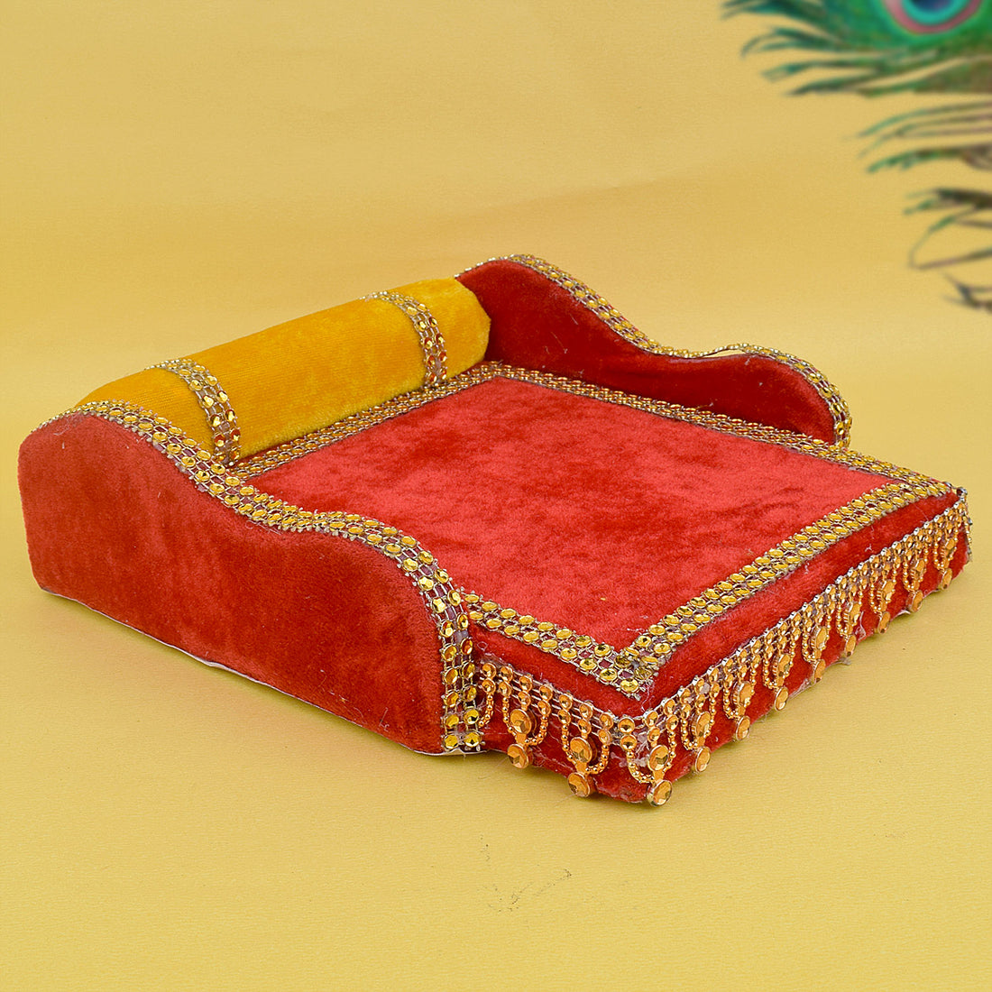 Serenading Laddu Gopal: Velvet Bed Medium