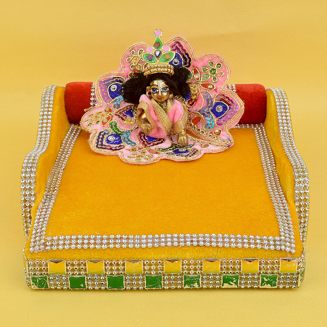 Serenading Laddu Gopal: Velvet Bed Large
