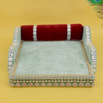 Laddu Gopal's Throne of Elegance: Velvet Bed Medium