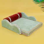 Laddu Gopal's Throne of Elegance: Velvet Bed Medium