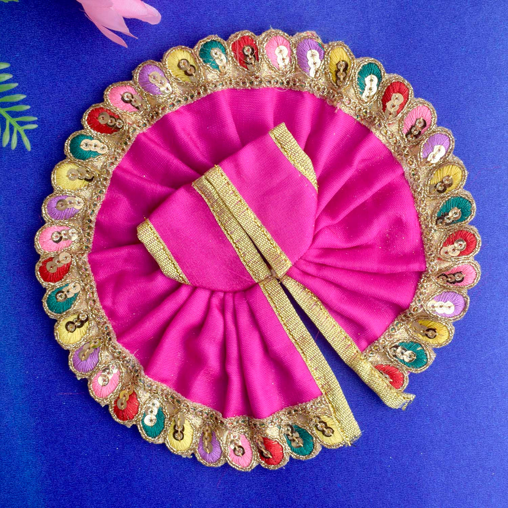 Dark Pink Laddu Gopal Dress with Decorative Embroidered Border – India’s Largest Pooja Accessories Brand – www.satvikstore.in
