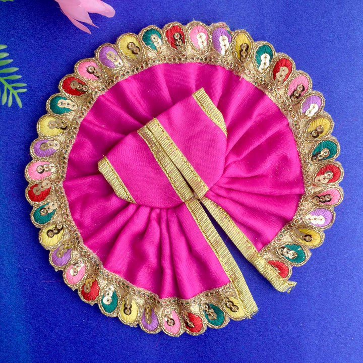 Dark Pink Laddu Gopal Dress with Decorative Embroidered Border – India’s Largest Pooja Accessories Brand – www.satvikstore.in