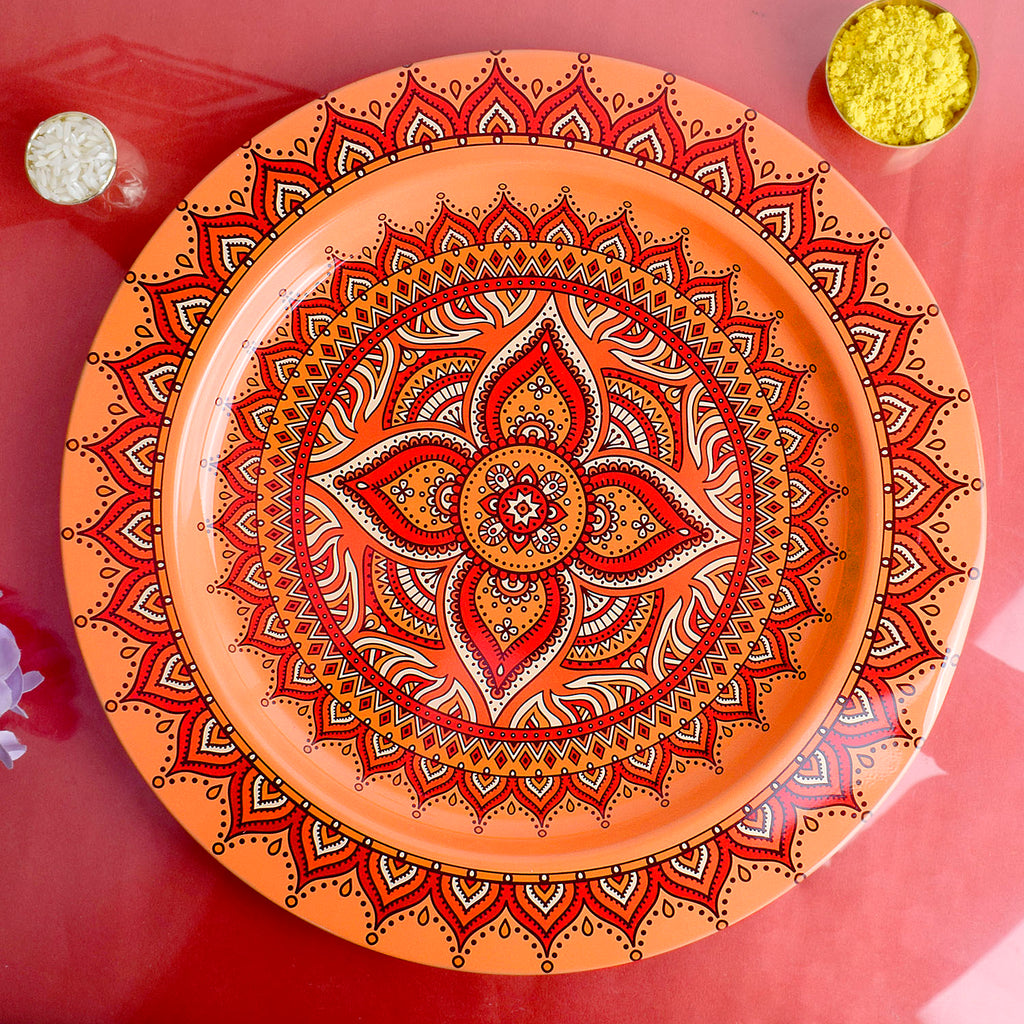 Decorative Puja Thali with Intricate Mandala Design for Traditional Rituals and Aarti Ceremonies India’s Largest Pooja Accessories Brand – www.satvikstore.in