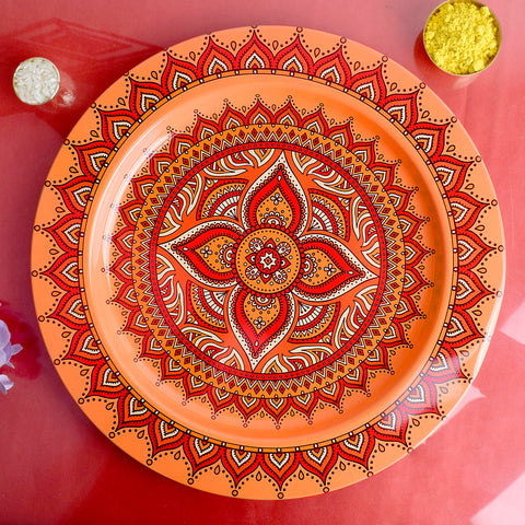 Decorative Puja Thali with Intricate Mandala Design for Traditional Rituals and Aarti Ceremonies India’s Largest Pooja Accessories Brand – www.satvikstore.in